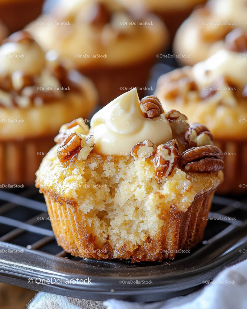 Delicious Vanilla Pecan Cupcake with Creamy Frosting