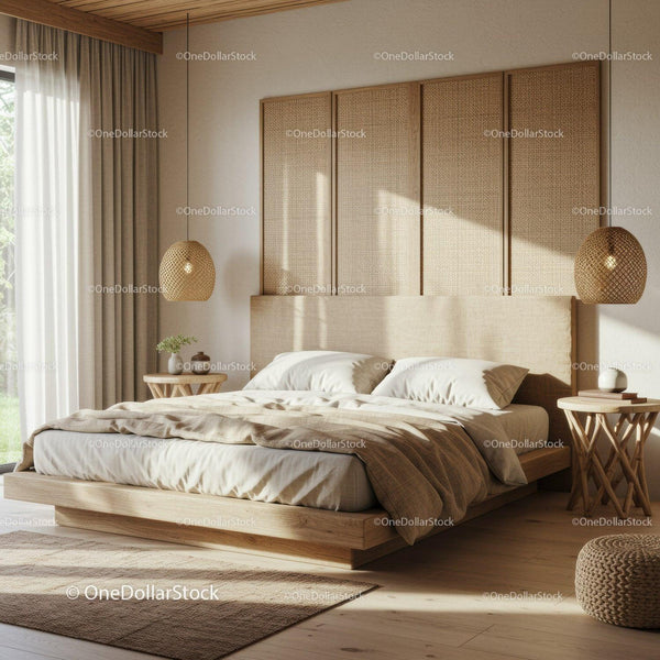 Cozy Modern Bedroom with Natural Wood Elements