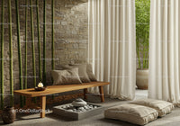 Minimalist Zen corner with bamboo and natural textures