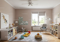 Bright Children's Room with Toys and Comfortable Seating