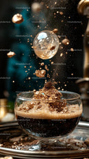 Chocolate Explosion with Cocoa Powder and Chips in a Glass