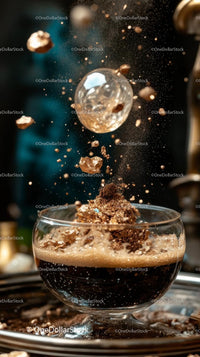 Chocolate Explosion with Cocoa Powder and Chips in a Glass