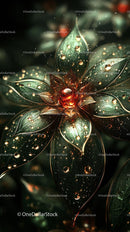 Elegant Metallic Christmas Decoration with Water Droplets