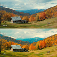 Before and after Warm Fall Color Grading Lightroom preset edit