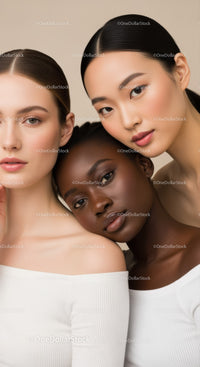 Elegant Portraits of Diverse Women Highlighting Natural Beauty and Confidence
