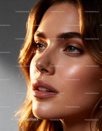 Close-up portrait of woman with natural glowing skin
