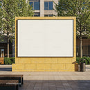 Empty outdoor billboard in urban park setting