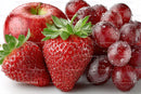 Fresh Ripe Strawberries and Red Berries with Water Droplets