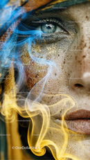 Yellow-Blue Smoke 16 JPG Files digital asset preview