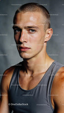 Focused Young Athlete After Intense Workout Session