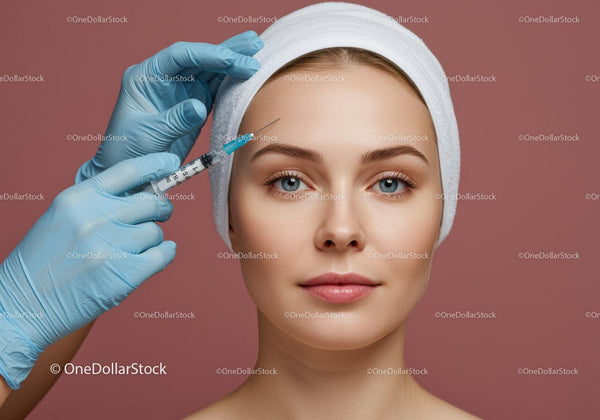 Młoda Kobieta Otrzymująca Kosmetyczny Zastrzyk Botox w Klinice Urody