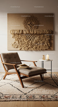 Cozy reading nook with mid century modern lounge chair