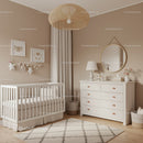 Modern White Nursery with Wooden Floor and Soft Decor for Kids Room