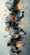 Abstract Explosion with Shattered Glass and Dynamic Movement
