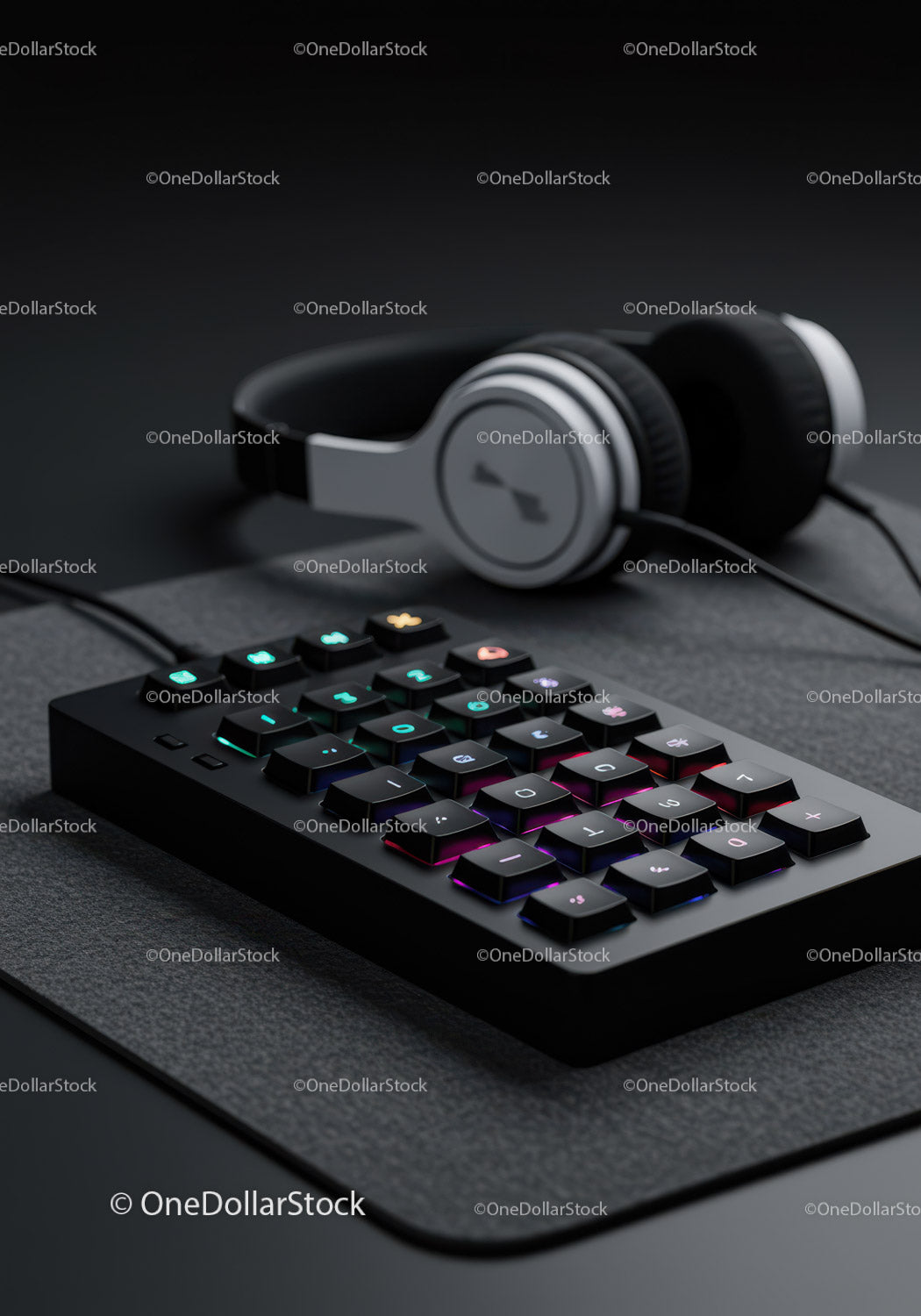 Mechaniczna klawiatura do gier z podświetleniem RGB na nowoczesnym biurku