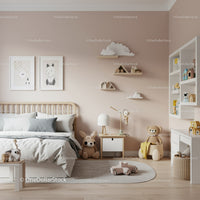 Modern Nursery Room with Plush Toys and Children's Wall Art