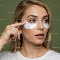 Young Woman Applying Eye Patches for Skincare Beauty Treatment
