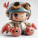Futuristic Toy Robot with Large Eyes and Bunny Ears for Kids