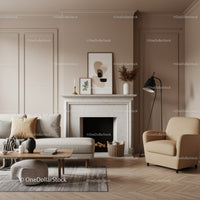 Elegant Modern Living Room with Fireplace and Cozy Furniture