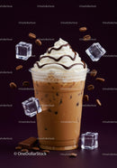 Iced Coffee with Whipped Cream and Chocolate Syrup