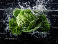 Fresh Green Lettuce Head Splashing in Water