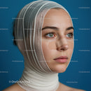 Woman with Facial Stitches Ready for Recovery and Healing