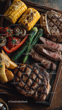 Perfectly Grilled Steak with Fresh Corn and Vegetables