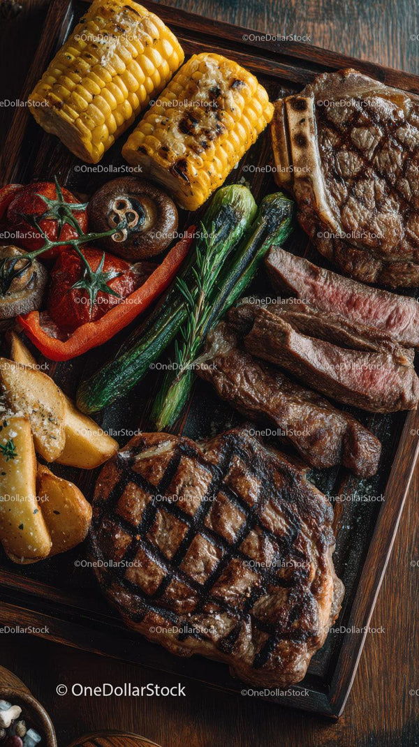 Perfectly Grilled Steak with Fresh Corn and Vegetables