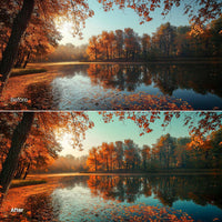 color grading preview with Warm Fall Color Grading LUT Pack