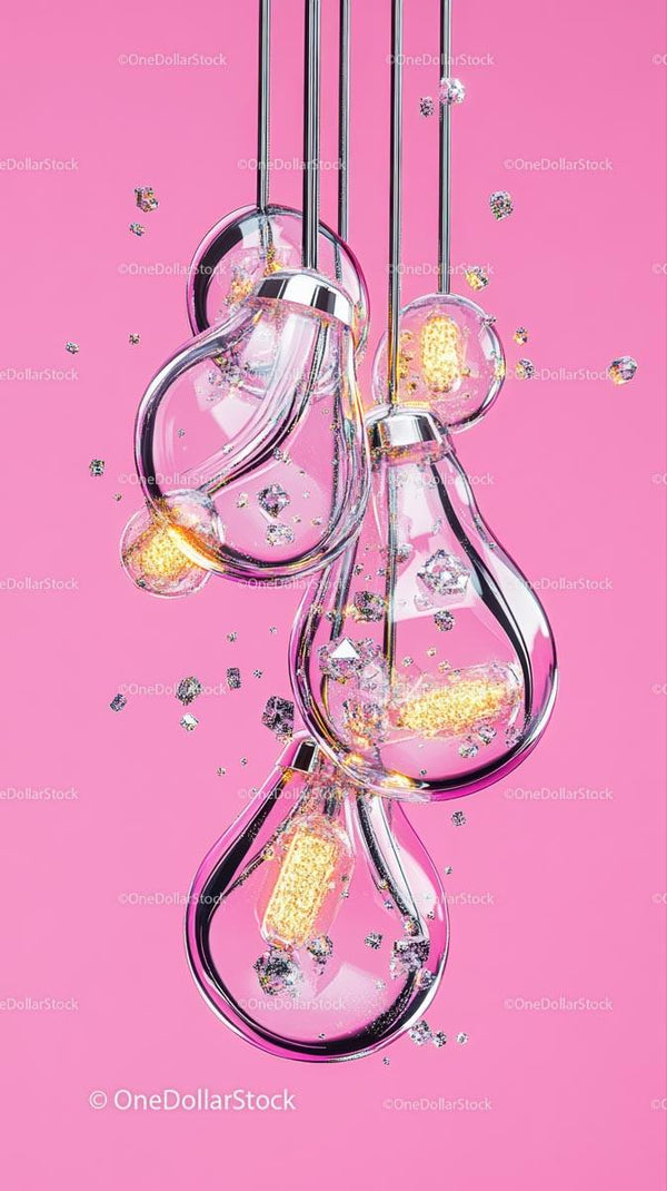 Colorful Chemistry Test Tubes with Liquid on Pink Background