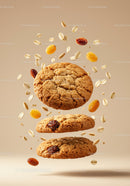 Oatmeal Raisin Cookies with Floating Oats and Raisins