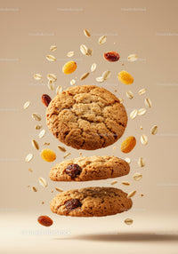 Oatmeal Raisin Cookies with Floating Oats and Raisins