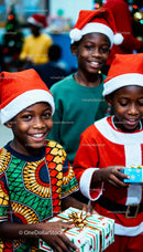 Children enjoying Christmas gifts and holiday spirit