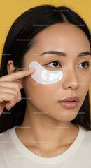 Close-Up of Woman Applying Under-Eye Skin Care Patch for Fresh Skin