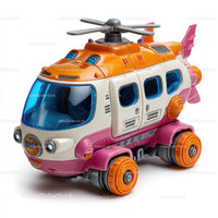 Cute Bunny Eared Robot Toy with Wheels for Kids and Play