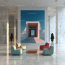 Stylish Modern Interior with Artistic Wall and Elegant Furnishings