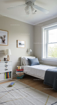 Cozy Kid's Bedroom with Animal Art and Natural Light