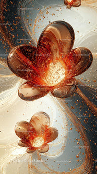 Abstract Liquid Art with Copper and Gold Tones for Creative Design