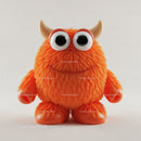 Cute Orange Furry Monster Plush Toy with Big Eyes and Horns