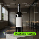 editable PSD mockup for Wine bottle on concrete cube