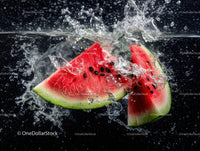 Juicy Watermelon Slices Splashing Water in Dynamic Cover Photo