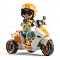 Kids Toy Scooter for Outdoor Play with Child Wearing Helmet and Sunglasses