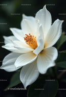 Close-Up of Elegant White Gardenia Flower in Bloom