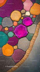 Colorful Polished Stones and Mosaic Artistic Pattern