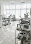 Modern Dental Clinic Interior with Dental Chairs and Equipment