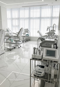 Modern Dental Clinic Interior with Dental Chairs and Equipment