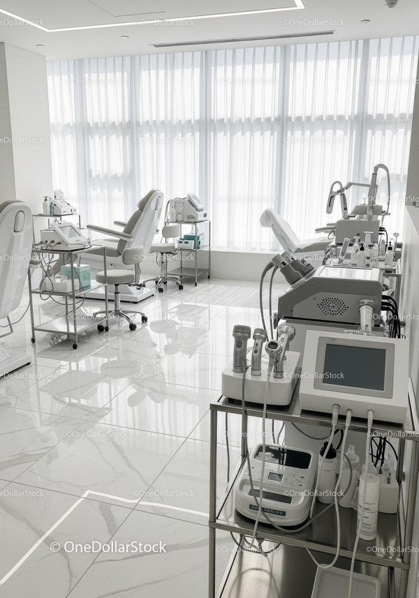 Modern Dental Clinic Interior with Dental Chairs and Equipment