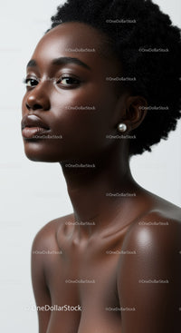 Elegant African Woman with Natural Beauty and Afro Hair