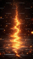 Vivid Spiral Galaxy with Bright Stars in Deep Space Scene