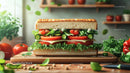 Colorful Vegetable Sandwich with Fresh Tomato and Cucumber Layers